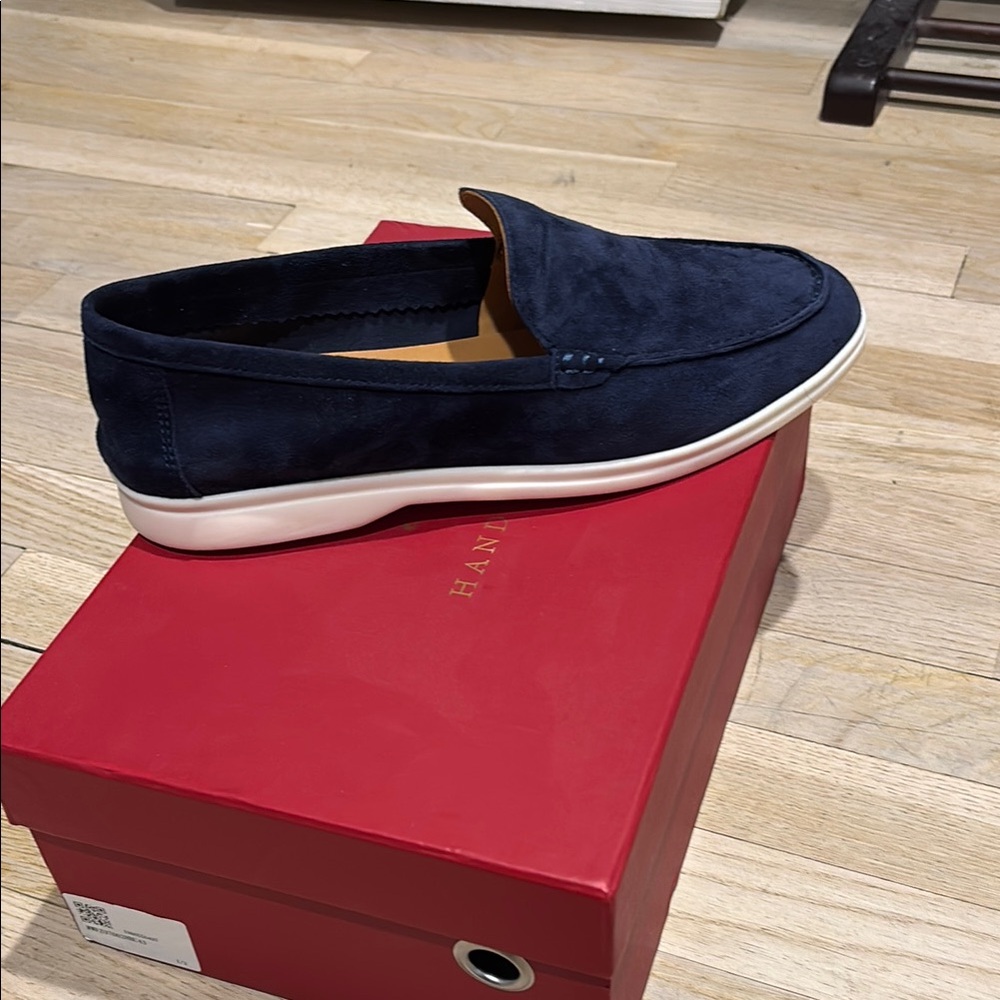 NIB Blue Suede Slip-On Loafers
